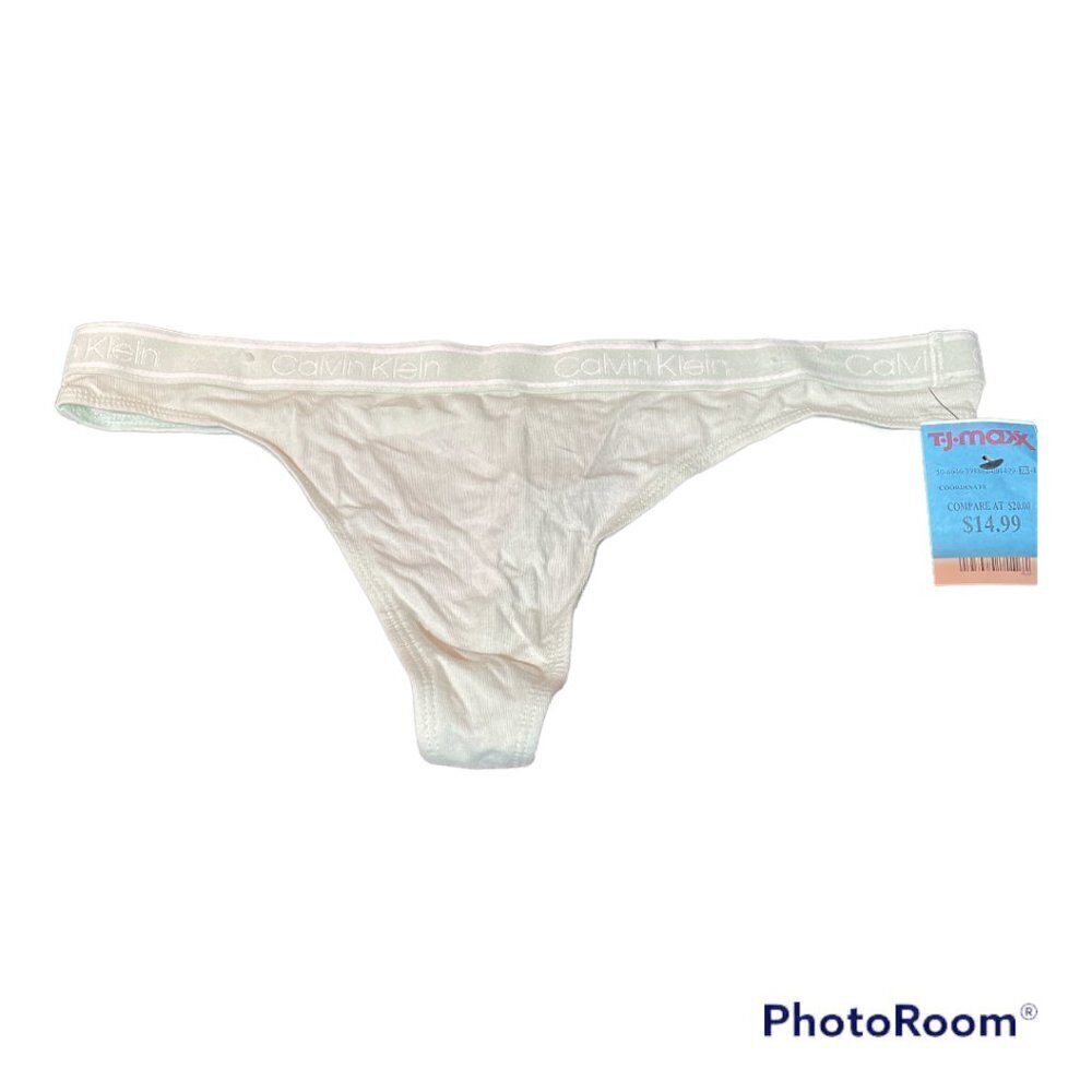 NWT Calvin Klein 2 Pack Gray and Green Banded Thongs Large